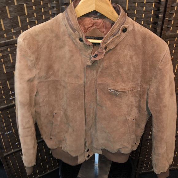 Vintage Men’s brown Suede Bomber Jacket - Distressed Size 42R Porsha by Winer - Picture 3 of 17